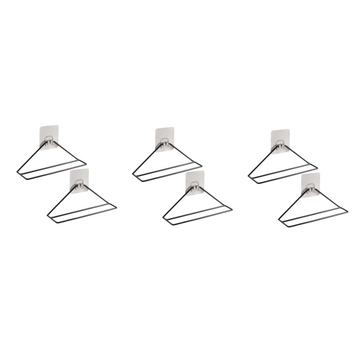 MUCKLILY 3sets Wrought Iron Wall Mounted Shoe Rack Hangers Triangle Slippers Organizer for Door Space Saving Shoes Storage Shelf for Home Tidy and Efficient Organization 2pcs*3
