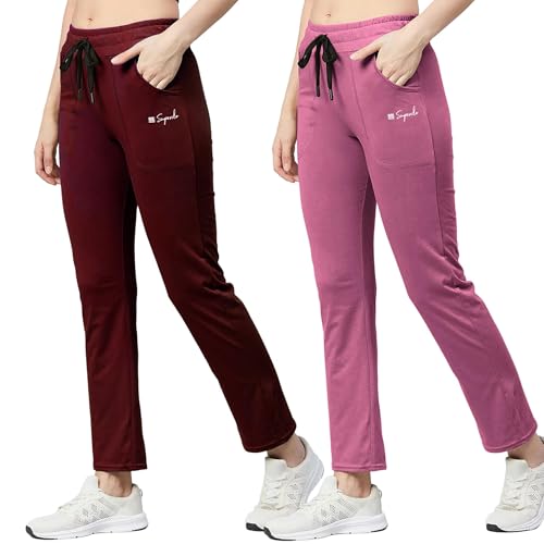 Image of Pinkmint Cotton Style Pyjamas for Women Combo l Stylish Side 2 Pockets l Gym Wear l Comfortable Track Pant