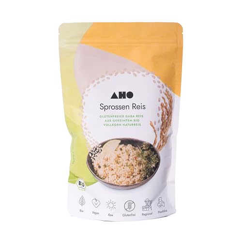 AHO Spices Riz 850 g, riz germé biologique, riz naturel à grains entiers, riz GABA, contient de l'acide gamma aminobutyrique