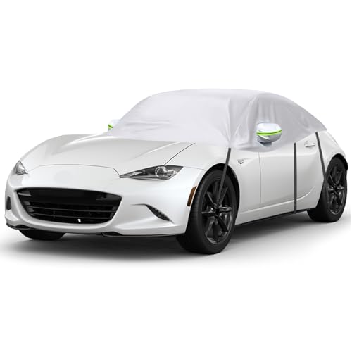 Image of Car Cover Waterproof Replacement for 2015-2024 Mazda MX-5, Sunproof Half Car Cover, Half Garage UV Resistant Half Car Cover Dustproof Snowproof Outdoor Indoor