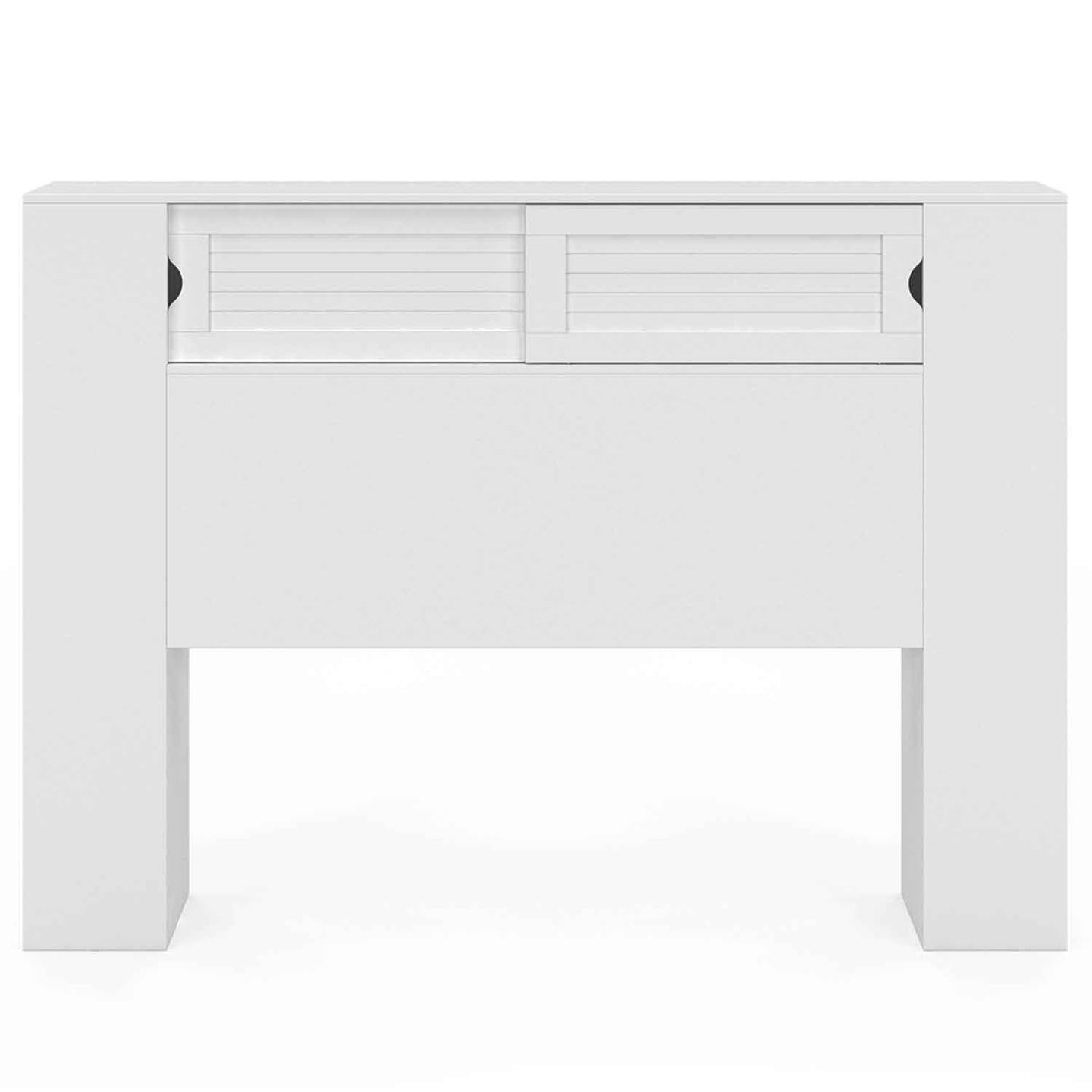 IDMarket - Tête de lit sur Pied Salem 145 cm avec rangements fermés et niches Blanc