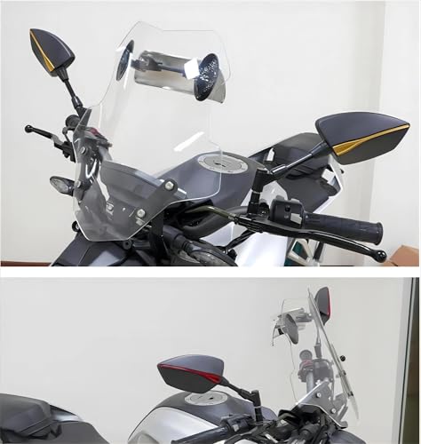 Espejos retrovisores rojos para moto mejora de visibilidad y estilo deportivo 4