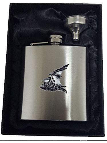 Flasque C16 chauve-souris flacon de poche inox 177 ml étain anglais