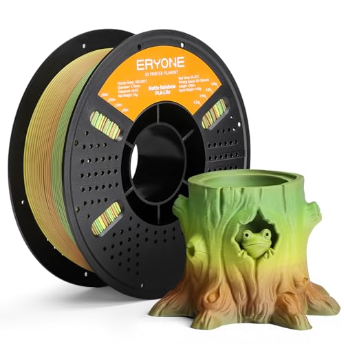 Image of ERYONE Matte PLA Lite Rainbow 3D Printer Filament, Moss Ochre Color Changing Filament 1.75mm, Multicolor PLA for 3D Printing, Gradient 1KG Spool (2.2 lbs) Fit Most FDM Printers