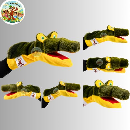 Image of Crocodile Hand Puppet for Kids | Soft Plush Animal Puppet | Educational Storytelling Toy | Interactive Role Play | Preschool Learning | Gift for Boys & Girls