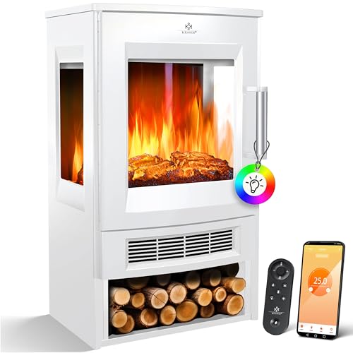 KESSER® Elektrokamin mit Heizung Panorama-Sichtfenster Heizlüfter 9...