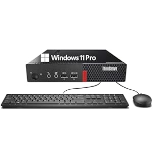 Lenovo ThinkCentre M710q Mini PC de escritorio, Quad Core i5-6500T, 8 GB de RAM, 256 GB SSD, DisplayPort, teclado y mouse, WiFi, BT, Windows 11 Pro (renovado)