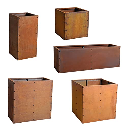 ESTEXO Hochbeet Pflanzkasten Edelrost Blumenkasten Pflanzbeet Blumenbeet Beet Stahl Pflanzkübel Blumenkübel Gartenbeet 120x40x80 cm
