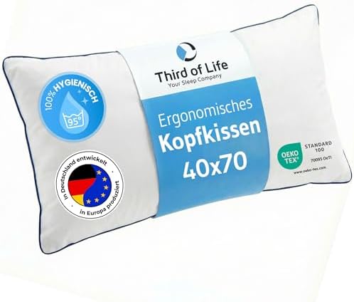 Kopfkissen 40x70 inSPIRO, Premium Kissen von Schlafexperten entwickelt | Ergonomisches Schlafkissen für Seitenschläfer, Rückenschläfer, Bauchschläfer, Nackenstützkissen 40 x 70, pi