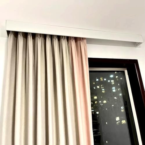 エレガントな天井取り付けカーテンペルメットボックス - 110cm (3.6フィート) バランスカバー トラック不要 スタイリッシュ