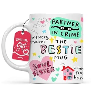 Gossby Bestie Coffee Mug – Best Friend Gift For Women – Friendship Gift for Female Friend – Friendship Gifts For Women Birthday – Gifts For Close Female Friends – 11oz White Ceramic Cup