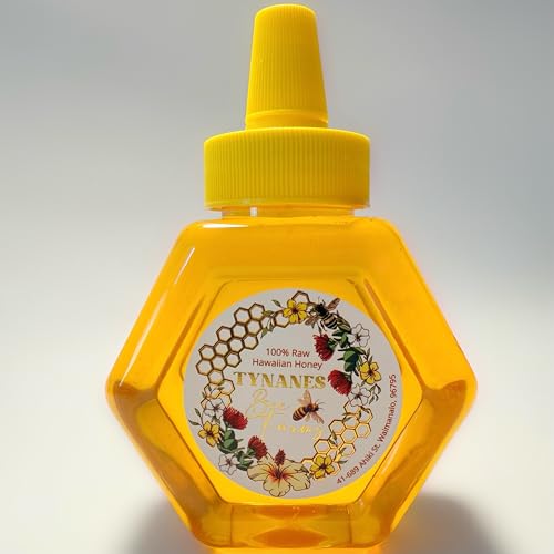 Tynanes Bee Farms Miel Cruda de Hawái en Botella Hexagonal