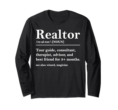 Funny Realtor Definition Real Estate Agent House Broker Maglia a Manica