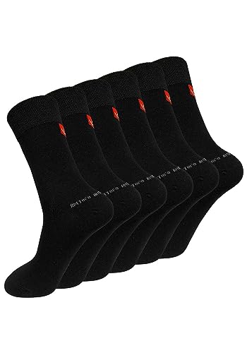 ZAKASA Bambus Socken Herren Business: Anti Schweiß Socken Männer Bambus Gegen Schweißfüße Anzug Socken Weich Atmungsaktive Antibakterielle Geruchshemmend 43-46 Schwarz-6 Paare