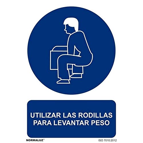 Señal Utilizar Las Rodillas Para Levantar Peso Con Tintas Uv | 200 X 300 Mm - Adhesivos De Vinilo En Oferta Normaluz Rd20622 - Señal Adhesiva Utilizar Las Rodillas Para Levantar Peso Adhesivo De Vinilo 20X30 Cm Con Cte, Ripci