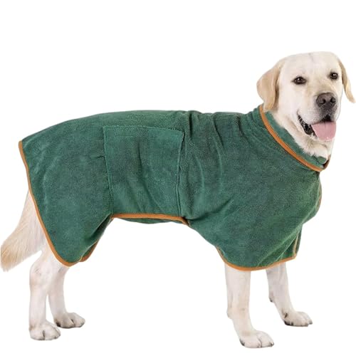 OrkaDog Peignoir DryCoat en pour Chien – Serviette Ultra Absorbante et Séchage Rapide, Réglable avec Velcro, Convient aux Grands, Moyens et Petits Chiens
