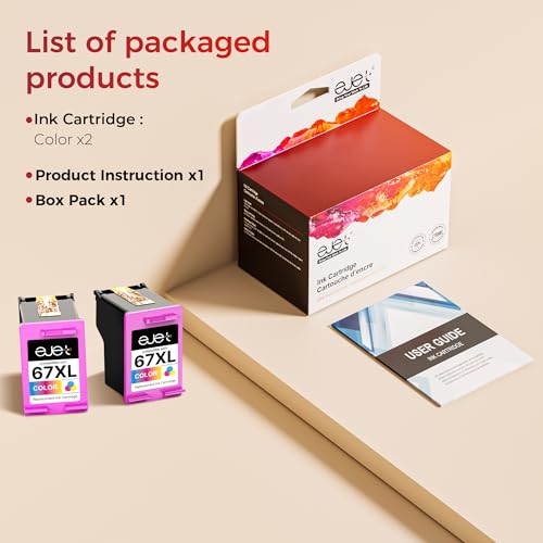 Image of 67XL Ink Cartridge for HP Ink 67 for HP 67 Color Ink Cartridge, 2 Tri-Color
