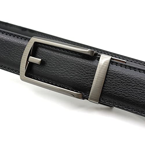 Men's Belt automatic buckle Comfort Leather Ratchet Dress with Slide Buckle -Adjustable Trim to Fit 120cm 130cm 140cm3