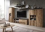  Moebelaktionsshop24 WOHNWAND 5-TLG Wohnzimmer ANBAUWAND Satin NUSSBAUM Darkwood NEU 46295408