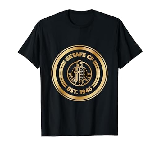 Getafe CF | Camiseta de Manga Corta Negra Unisex-Adultos Pequeño | Ya disponible en tu tienda friki favorita! En mundofriki.es!
