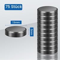 Wukong Magnete Stark, 20×5mm | 75 Stück Magneten Starker Halt, Klein Magnet Kühlschrank, Ferrit Magnete Tafel für Büro, Ausschreibung und Schule – Ansicht 2