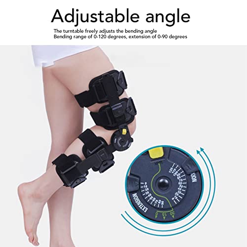 Image of Hinged ROM Knee Brace, Adjustable Medical Brace Recovery Knee Stabilization, Leg Stabilizer Recovery Immobilization After Surgery, Universal Knee Brace Support, Knee Immobilizer for Women Men