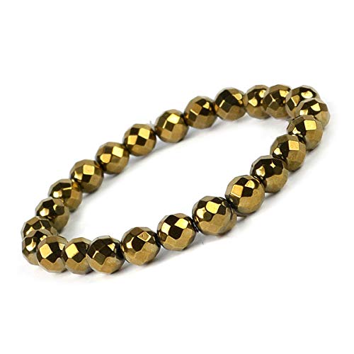 Image of Reiki Crystal Products Natural Crystal Stone 8 mm Faceted Diamond Cut Beads Bracelet for Men & Women | Reiki Charged Gemstone Bracelet | Multiple Stone Variants Available