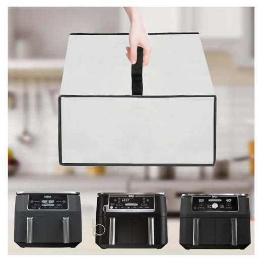Dust Cover for Ninja DZ201 Foodi 8 QT 6-in-1 DualZone 2-Basket Air Fryer, Ninja DZ550​ 10QT 10-in-1 Air Fryer and Ninja DZ401 Foodi 10 QT 6-in-1 Air Fryer, Waterproof Dustproof Airfryer Cover(Silver)