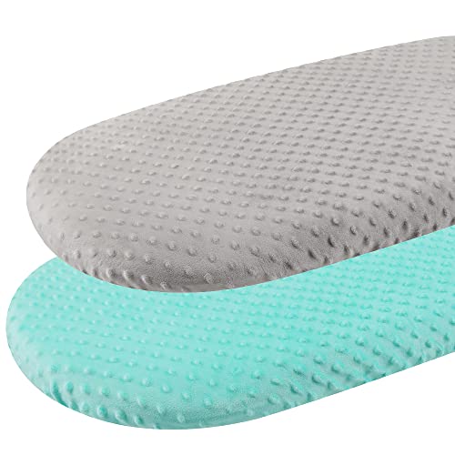 Image of Dot Bassinet Sheet Set 2 Pack Stretch Fitted Cradle Sheets,Ultra Soft Thick Universal Fit Oval Rectangle Hourglass Pad/Mattress, for Baby Girls and Boys Grey Green