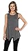 Velucci Womens Tunic Tank Top T-Shirt - Loose Basic Sleeveless Tee Shirt Blouse, (Charcoal-M)
