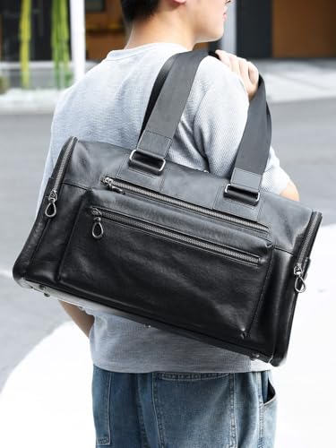 French Genuine Leather Men's Business Commuter Briefcase Cowhide Handbag ffor Commuting Travel Business4