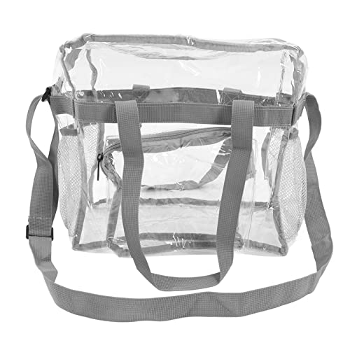 DOJR Bolsa de transporte transparente, impermeable, interior visible, resistente a la suciedad, transparente para protección solar (gris)