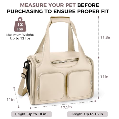 Image of Dog Cat Carrier Airline Approved Collapsible Soft-Sided Pet Travel Bag