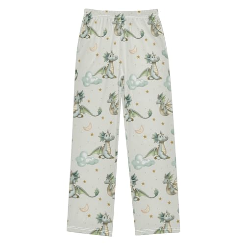 Pajama Bottoms, Cute Cartoon West Dragon Pattern Sleeping Pant Lounge Wear Pajamas Long Pants Sleepwear Pjs