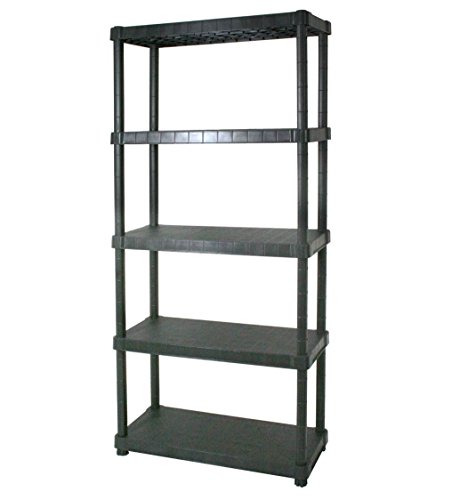 Kreher 2 Stück solide Schwerlastregale aus Kunststoff mit fünf geschlossenen Böden zum Schnäppchenpreis! Maße BxTxH in… – Bild 4