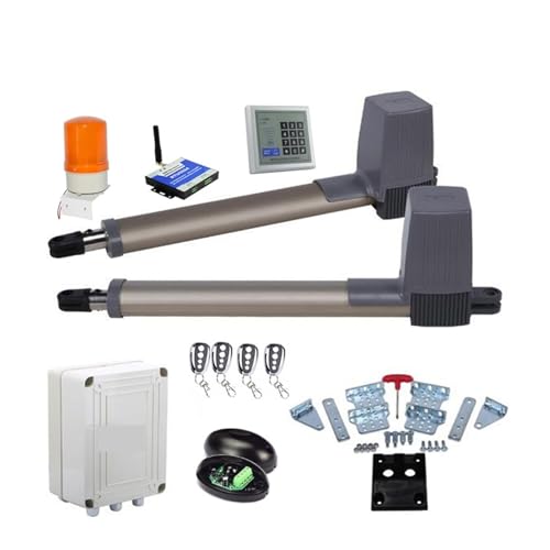 Motor Puerta Corredera, 4 controles remotos abridor de puerta abatible motores de puerta eléctrica for actuador lineal de puerta abatible con piezas opcionales(Kit 2)