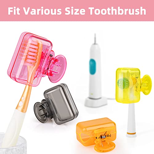 4 Pack Travel Toothbrush Head Covers Cap Toothbrush Protector Brush Pod Case Protective Plastic Clip For Household Travel, Fits Most Manual And Electric Toothbrushes #TOP1