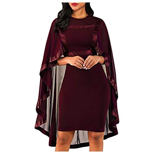 Elegant Cocktail Dress for Women Plus Size Wedding Party Midi Dresses with Mesh