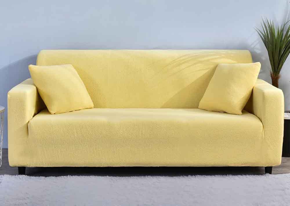 Housse de chaise jaune en élasthanne souple de qualité supérieure durable