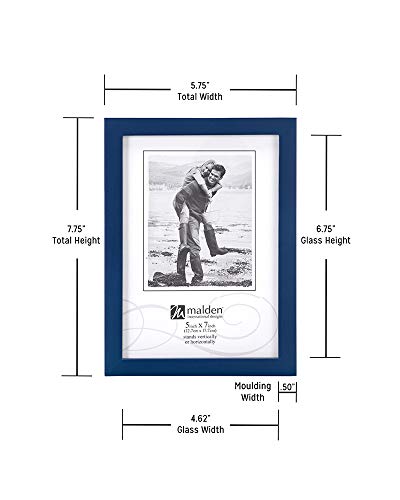 Malden International Designs Navy Blue Concept Wood Picture Frame, 5X7, Blue, 1 Count (Pack Of 1) #TOP4