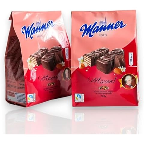 Manner Original Manner Mozart Mignon Wafer - Delicious Austrian Wafer Wafers with Almond- Dark Chocolate Wafers Ideal for Snacking, Sharing, & Gifting - 2 Pack Cover