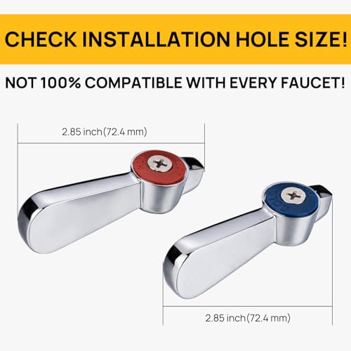sepaitek Commercial Faucet Handle Replacement Kitchen Sink Faucet Handles 3-inch Hot/Cold Replacement Kit, Suitable for Commercial Kitchen Faucet thumbnail 5