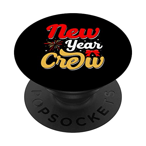 new year crew Happy New Year Silvester Party Countdown PopSockets Swappable PopGrip, Black