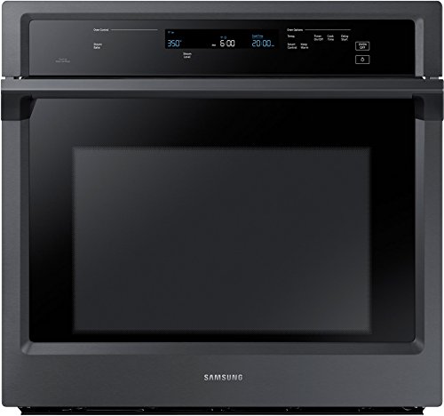 SAMSUNG 30" Smart Wall Oven w/Steam Cook, Wi-Fi, Large Oven Capacity, NV51K6650SG/AA, Fingerprint Resistant Stainless Steel, Black