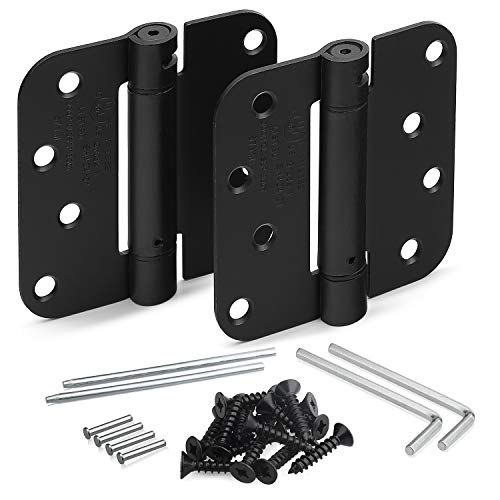 KS Hardware Einsteckfederscharnier, 10,2 x 10,2 cm, mit 1,6 cm Radiusecken, 2 Stück (mattschwarz) Cover