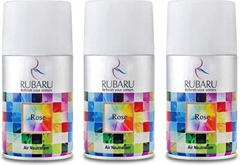 RUBARU Rose Automatic Air Freshener Refill Machine-300 ml (Pack of 3)