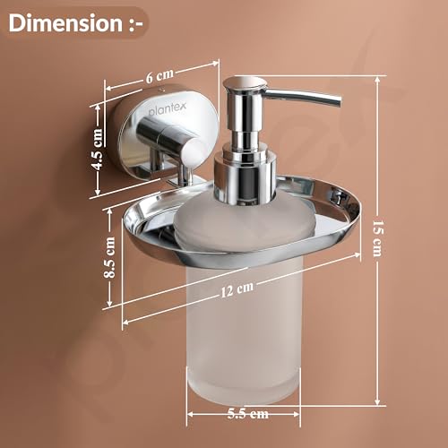 Image of Plantex J4 Stainless Steel Liquid Soap Dispenser /Shampoo Dispenser for Wash Basin /Hand Wash Dispenser Wall Mounted /Bathroom Accessories (Chrome Finish) Onix