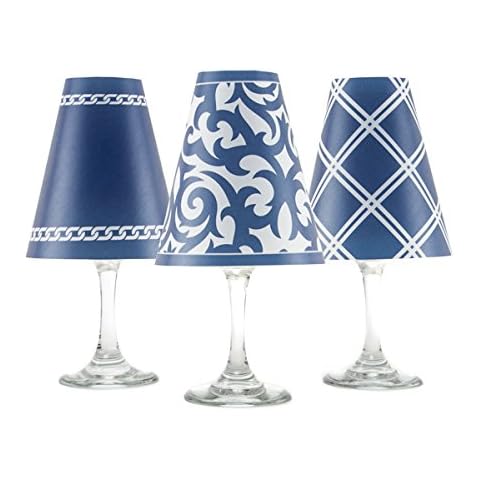di Potter WS434 Santa Barbara Paper White Wine Glass Shade, Navy (Pack of 6) Cover