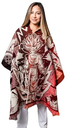 Poncho Alpaca Anime Gohan Transfromation Goku Handmade Ecuador Soft and Warm+Cover Bag4