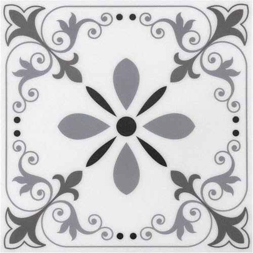 Suelo de vinilo para pegar y despegar, 20 x 20 cm, azulejos decorativos para pared, piso, cocina, baño, apto para todas las superficies lisas, paquete de 10 (gótico Gris)